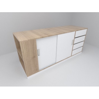 Armário Credenza porta correr 4 gavetas - Armario_Credenza_complem_porta_correr_3